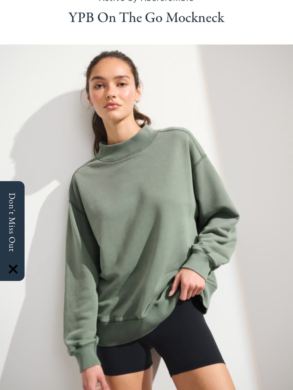 YPB On The Go Mockneck Sweater - Sage Green